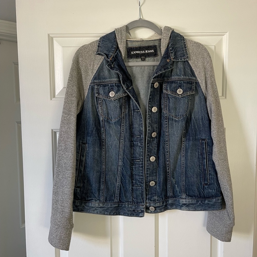 Express denim hoodie jacket